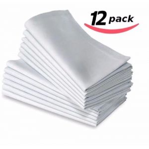 Illant de Table en Tissu Blanc de Qualité Supérieure, Serviettes de Dîner, RéLouisiane, DxNEW, 12