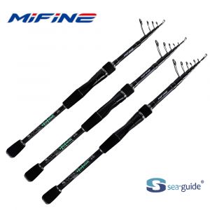 MIFINE-Cannes Spinning Télescopiques en Fibre de Carbone, Pointe Solide, 24T, 2.1m, 2.4m, 2.7m,