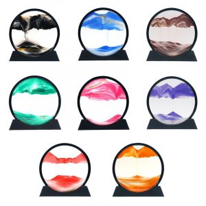 Sablier de sable mouvant 3D, image d'art de sable mobile, verre rond, artisanat de sable de mer