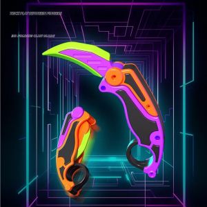 Couteau &agrave; griffes par gravit&eacute; imprim&eacute; en 3D, jouets Fidget, couteau papillon pliant en plastique,