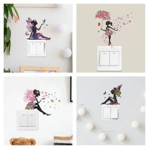 Stickers muraux interrupteur beauté papillon fille chambre d'enfants salon porche décoration murale