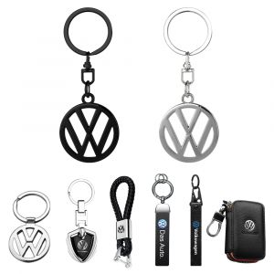 Porte-clés de voiture en métal/cuir, Badge, accessoires avec Logo automobile pour Volkswagen VW