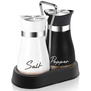 Bouteille d'épices en verre de cuisine, salière et poivrière rechargeables réglables, ensemble de 2