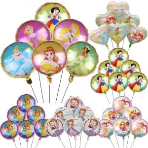 6 pièces/ensemble Disney princesse Sofia blanche-neige Le Pei jasmin ballons en aluminium filles