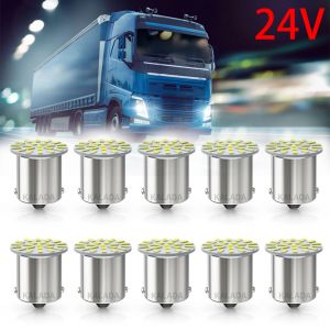 10 pièces 24V LED 1156 BA15S 1157 BAY15D voiture LED lumières 22*3014SMD pour camion Bus RV ampoules