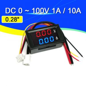 Mini voltm&egrave;tre num&eacute;rique amp&egrave;rem&egrave;tre DC 100V 10A panneau amp&egrave;rem&egrave;tre tension courant compteur