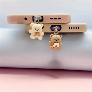 Bouchon anti-poussière pour téléphone ours en peluche, mignon, pour Iphone, Interface Samsung