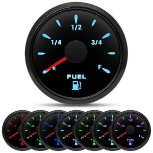 Jauge de niveau de carburant &eacute;tanche universelle, r&eacute;tro&eacute;clairage 7 couleurs, compteur de niveau de