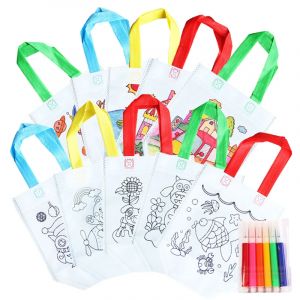 Sacs cadeaux de coloriage avec marqueurs de coloriage pour enfants, sac de rangement de jouets, sac