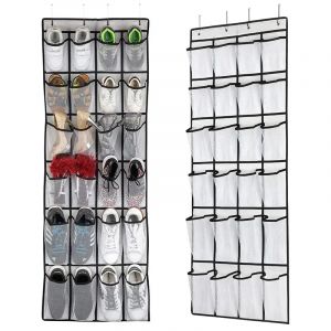 Sac de rangement pour chaussures à 24 poches en maille, sac de rangement mural derrière la porte,