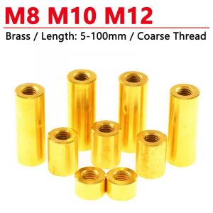 1 pièces M8 M10 M12 rond en laiton entretoise goujon espacement vis écrou à pouce filetage femelle