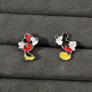 Boucles d'oreilles Disney Mickey Mouse pour femmes et filles, accessoires de bijoux Anime Minnie