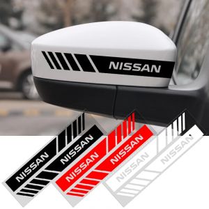 Autocollants de r&eacute;troviseur de style de voiture, 2 pi&egrave;ces, pour Nissan x-trail Qashqai Note Juke