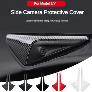 Housse de protection pour caméra latérale de voiture, en Fiber de carbone ABS, pour clignotant,