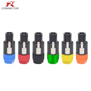 Connecteurs de haut-parleur, NL4FC, 4 p&ocirc;les, connecteur de fil Audio m&acirc;le pour haut-parleur, couleur