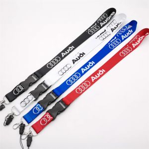 Porte-clés Audi en Nylon, longue lanière de cou, blanc, noir, rouge, bleu, pour A3 8p A4 B8 B9 A6 C5