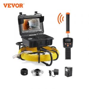 VEVOR Caméra Inspection Canalisation Localisateur 512 Hz Endoscope Drain 50 m Écran 9'' Enregistreur