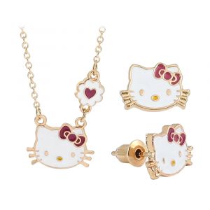 Collier Sanrio doux Hello Kitty Kawaii Kitty chat petites boucles d'oreilles goujons pour enfants