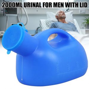 Récipient à pipi pour urinoirs pour hommes âgés, grande capacité, récipient à pipi de 2000ml pour