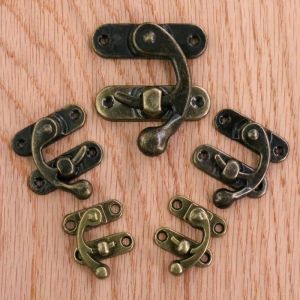 Boîte en bois Vintage, fermoirs décoratifs, cadenas, crochet à loquet, boîtier en bois Antique,