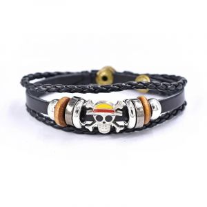 Anime une pièce Bracelet PU Luffy Bracelet Cosplay accessoires chapeau de paille Pirate bijoux
