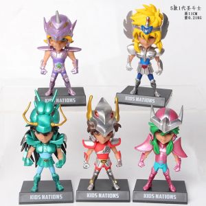 5 pi&egrave;ces/lot 11CM or Saint Seiya chevaliers du zodiaque Shiryu Shun Jabu Hyoga Seiya PVC figurine &agrave;