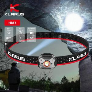 Klarus HM3 lampe frontale Portable Mini USB Rechargeable lampe de poche LED lampe frontale pour la