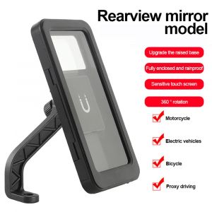 Support de téléphone portable pour moto et vélo, GPS, pivotant, écran tactile réglable, rétroviseur,