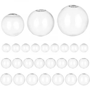 Mini bouteille de globe de verre, boule creuse, bouteille de souhait, couvercle en verre de cristal,
