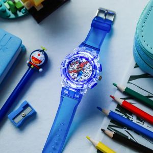 Disney Spiderman montre lumineuse montre héros pour enfants mignon Silicone lumières colorées montre