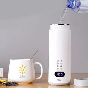 Tasse &agrave; eau chaude &eacute;lectrique portable multifonctionnelle, tasse chauffante m&eacute;tropolitaine