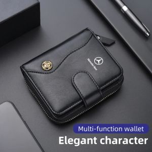 Portefeuille avec Logo de voiture, porte-monnaie, sac d'argent pour Mercedes Benz AMG W204 W205 W203