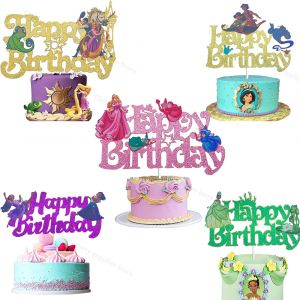 D&eacute;coration de g&acirc;teau Disney Six princesse pour fille, fournitures de f&ecirc;te d'anniversaire, aurore