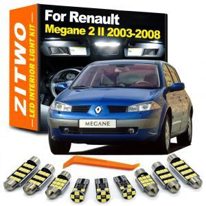 ZITWO 16 pièces Kit d'éclairage de courtoisie de porte intérieure LED complète pour Renault Megane 2
