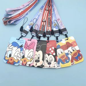 Porte-Badge d'identification Mickey Minnie, sangle de cou, porte-cartes de porte Donald Daisy,