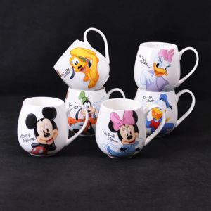 Tasses à café Mickey Mouse et Minnie Mouse, 300ML, tasse à lait créative, avec poignée, pour enfants