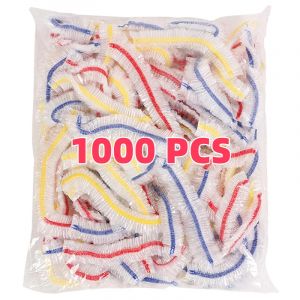 Couverture alimentaire jetable en plastique, enveloppe élastique colorée, couverture alimentaire,
