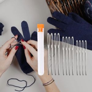 aiguilles &agrave; coudre a la main, Outil &agrave; main pointu &eacute;mouss&eacute; pour la couture &agrave; la main, gros yeux, t&ecirc;te
