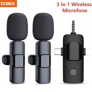 Basix Mini Microphone Lavalier Portable Audio vidéo enregistrement Mini micro à revers sans fil pour