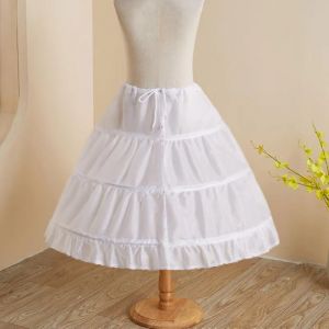 Jupon de Cosplay pour Enfant, Ligne A, 3 Cerceaux, Garniture Crinoline, Robe de Fille à Fleurs,