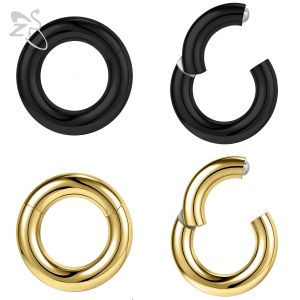 ZS 1PC G23 titane boucle d'oreille pour femmes plaqu&eacute; or cercle boucle d'oreille grand calibre nez