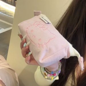 Kawaii Hello Kitty dessin animé mignon 2 couches grande capacité sac à crayons pour enfants étudiant