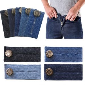 4 pièces/ensemble Denim jean taille extensions ceinture extenseurs pour hommes femmes pantalons de