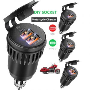 Moto QC3.0 USB Type C PD chargeur rapide adaptateur secteur Hella DIN prise pour BMW R1250 1300GS