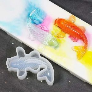 Koi Fish – moules en résine de Silicone, pendentif, poisson rouge, queue de poisson, bijoux pour la