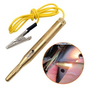Testeur de Circuit lumineux de voiture, tension de lampe DC 6V 12V 24V, stylo de Test en cuivre,
