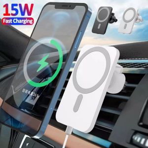 Chargeur de voiture magnétique sans fil, 15W, MagSafe iPhone 16 15 14 13 12 Pro Max, Samsung Magnet