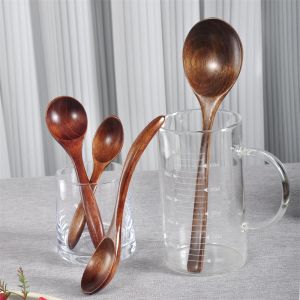 Cuill&egrave;re en bois japonaise, vaisselle en bois, cuill&egrave;re Anti-br&ucirc;lure th&eacute; caf&eacute; cuill&egrave;res &agrave; remuer