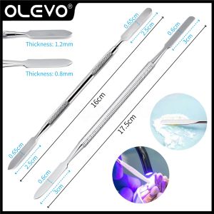 Spatule à ciment dentaire, spatule de mélange en acier inoxydable, Double extrémité, pour Nail Art,