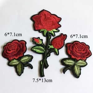 Ensemble de tissu à fleurs de roses, Patch brodé, casquette, autocollant pour vêtements, sac à